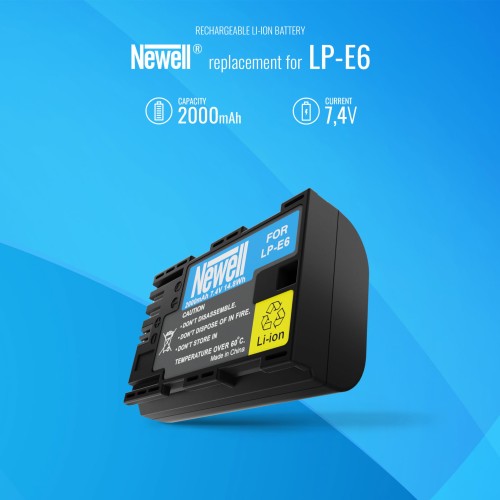 Akumulator zamiennik LP-E6 Newell do Canon 7D, 60D, 70D, 80D, 5D Mark II III IV i 6D 7D Mark II
