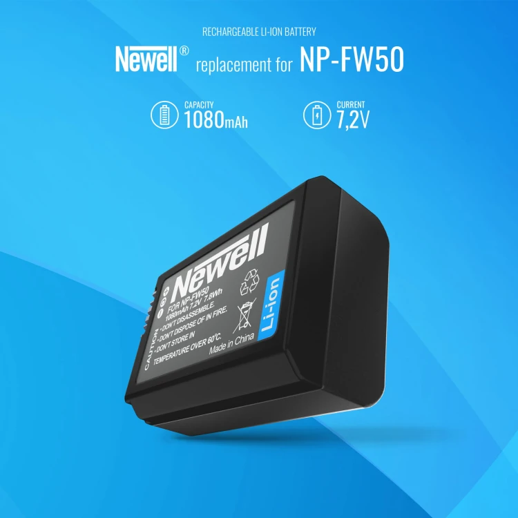 Akumulator Newell NP-FW50 do Sony A6000 A6500 NEX-3  NEX-5  NEX-6 NEX-7  A3000 A35 A55 A33 A37 A7S A7R