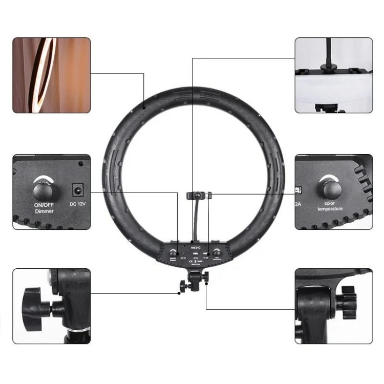 Lampa pierścieniowa LED MTY-21C 3000-6000K
