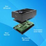 Ładowarka dwukanałowa z wyświetlaczem Newell FDL-USB-C do akumulatorów LP-E6 Canon