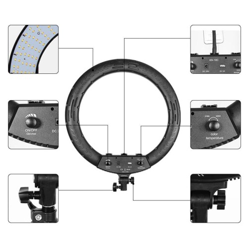 Lampa pierścieniowa LED MTY-18C 2700-6500K