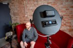 Okrągła lampa LED Newell Air Artha XL do webinarów