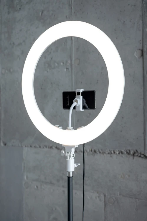 Kosmetyczna lampa pierścieniowa LED Newell RL-18A - WB (3200 K - 5500 K) - Arctic White