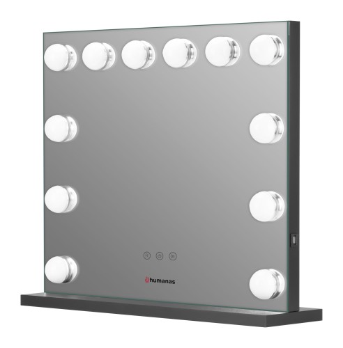 Lustro do makijażu Humanas HS-HM02 z oświetleniem LED - czarne