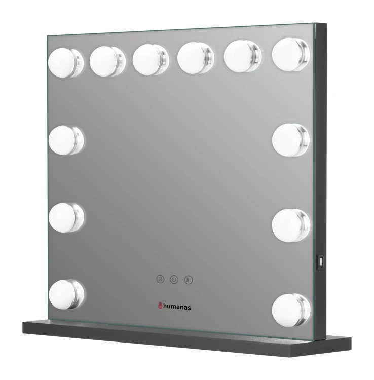 Lustro do makijażu Humanas HS-HM02 z oświetleniem LED - czarne