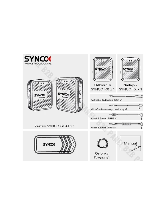Synco G1 A1 bezprzewodowy system mikrofonowy 2,4 GHz