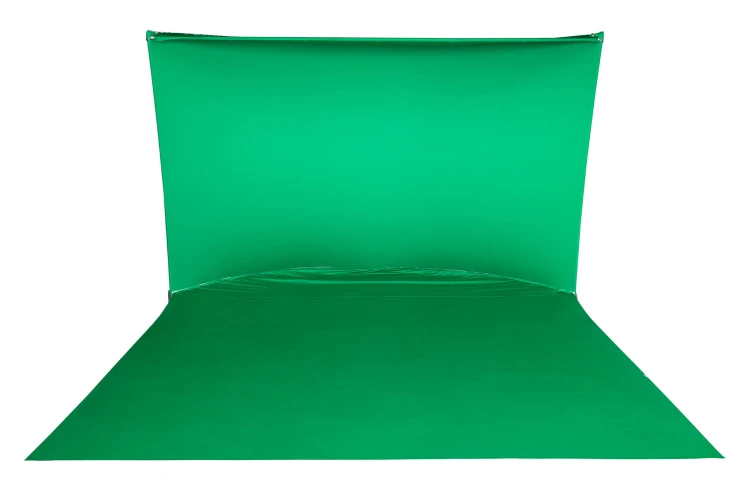 Panoramiczne tło zielone Chromakey ze składaną ramą 4 x 2,5m Fotoamigo