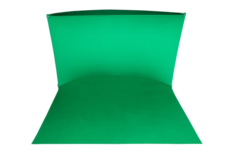 Panoramiczne tło zielone Chromakey ze składaną ramą 4 x 2,5m Fotoamigo