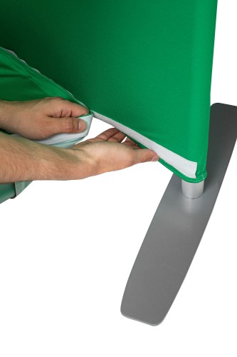 Panoramiczne tło zielone Chromakey ze składaną ramą 4 x 2,5m Fotoamigo