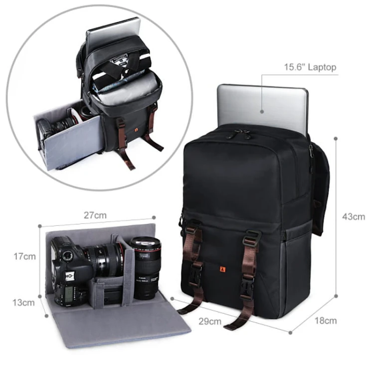 Plecak fotograficzny K&F Concept Classic Czarny