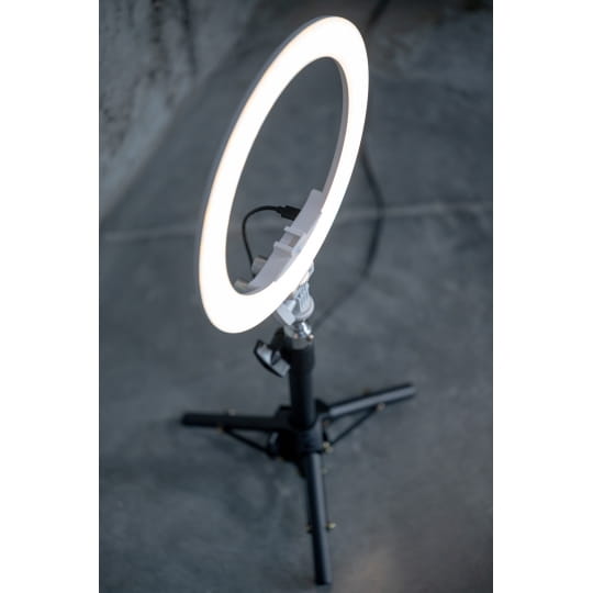 Lampa pierścieniowa LED Newell RL-10A Arctic White + statyw 43cm