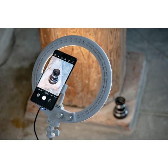 Lampa pierścieniowa LED Newell RL-10A Arctic White + statyw 43cm