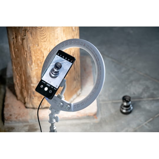 Lampa pierścieniowa LED Newell RL-10A Arctic White + statyw 43cm
