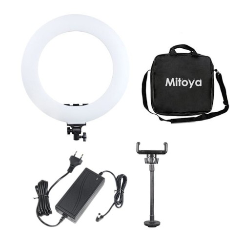 Lampa pierścieniowa Mitoya LED RL-480L z regulacją mocy i temperatury barwowej + statyw 260cm