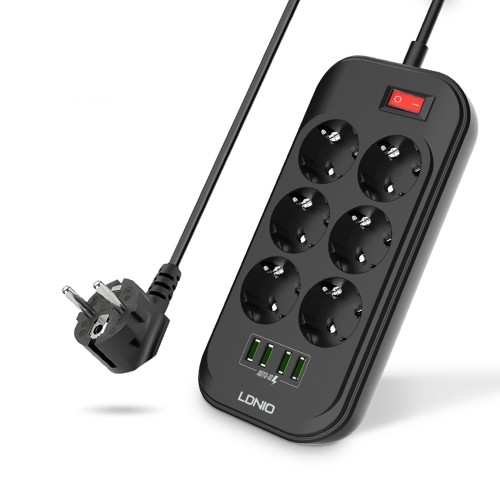 Listwa zasilająca Ldnio SE6403 z ładowarką USB