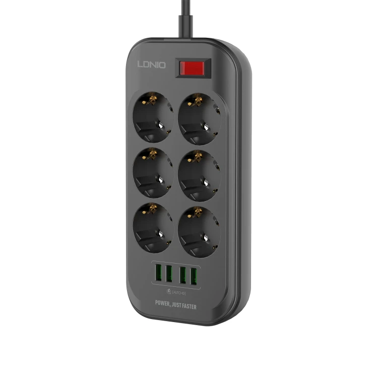 Listwa zasilająca Ldnio SE6403 z ładowarką USB
