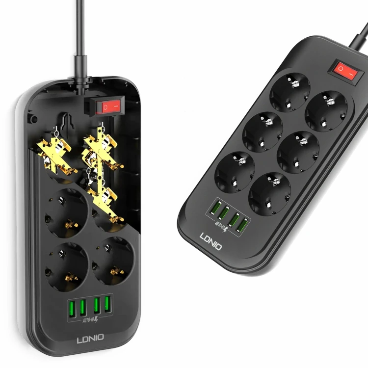 Listwa zasilająca Ldnio SE6403 z ładowarką USB