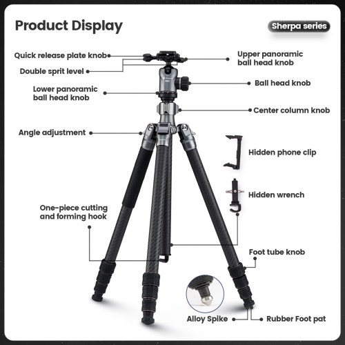 Statyw Fotopro Sherpa Max 175cm - szary