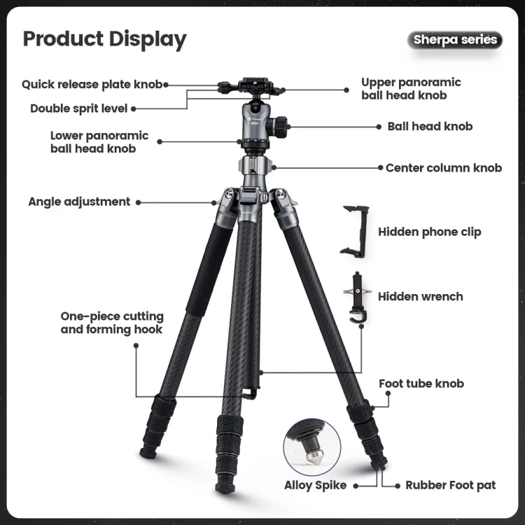 Statyw Fotopro Sherpa Max 175cm - szary