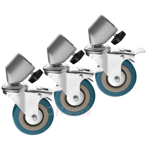 Kółka do statywu  -komplet trzech kół do statywów średnica nogi 25 mm