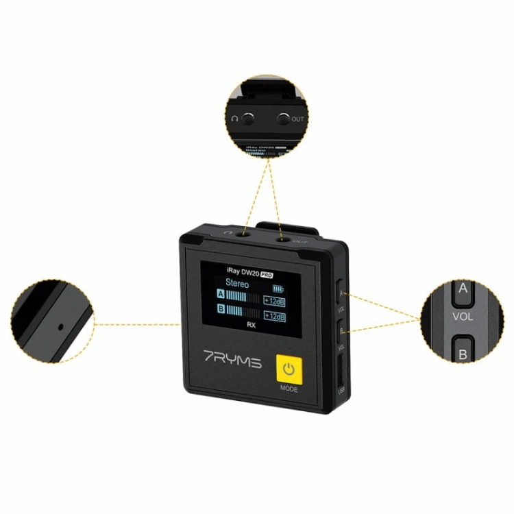 Zestaw mikrofonów bezprzewodowych 7Ryms Iray DW20 PRO (mini jack 3,5mm)