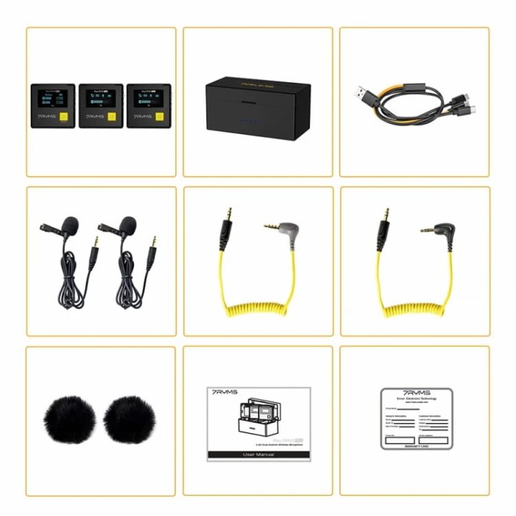 Zestaw mikrofonów bezprzewodowych 7Ryms Iray DW20 PRO (mini jack 3,5mm)
