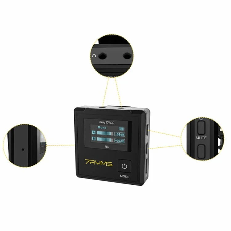 Zestaw mikrofonów bezprzewodowych 7Ryms Iray DW30 (mini jack 3,5mm)