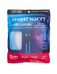 Kabel do tetheringu Mathorn MTC-500 5m USB A-C ArcticBlue do Canon R5 R6 Sony A7III A7IV