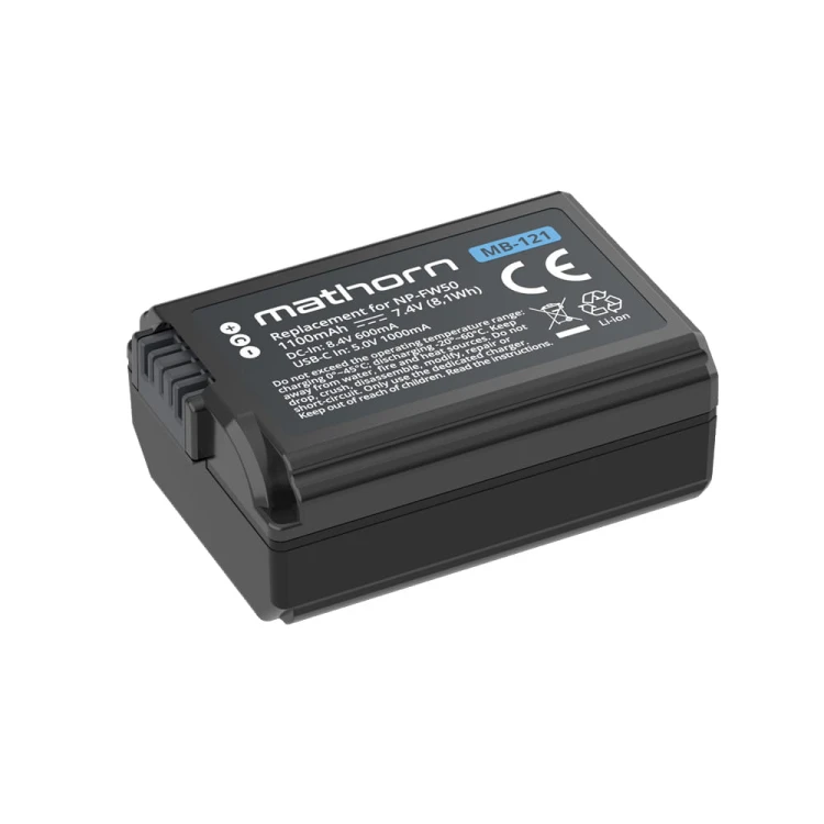Mathorn MB-121 1100mAh USB-C Zamiennik baterii NP-FW50 z funkcją ładowania przez USB