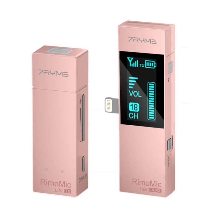Mikrofon bezprzewodowy 7Ryms Rimomic Lite ( Iphone/Ipad )różowy