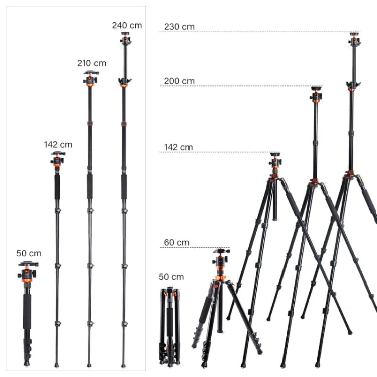 Statyw fotograficzny 230cm K&F Concept K234A7 z ramieniem