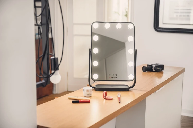 Lustro do makijażu Humanas HS-HM01 z oświetleniem LED - białe