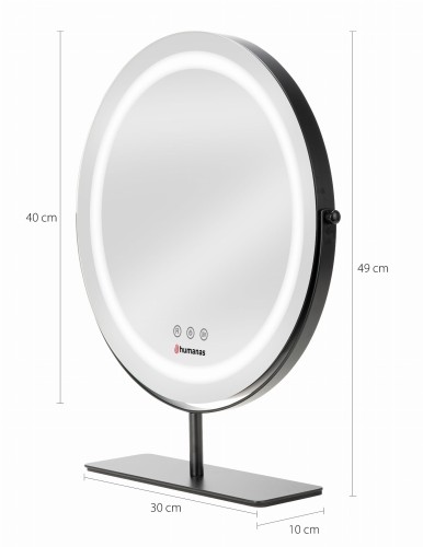 Lustro do makijażu Humanas HS-HM Scarlet z oświetleniem LED - czarne