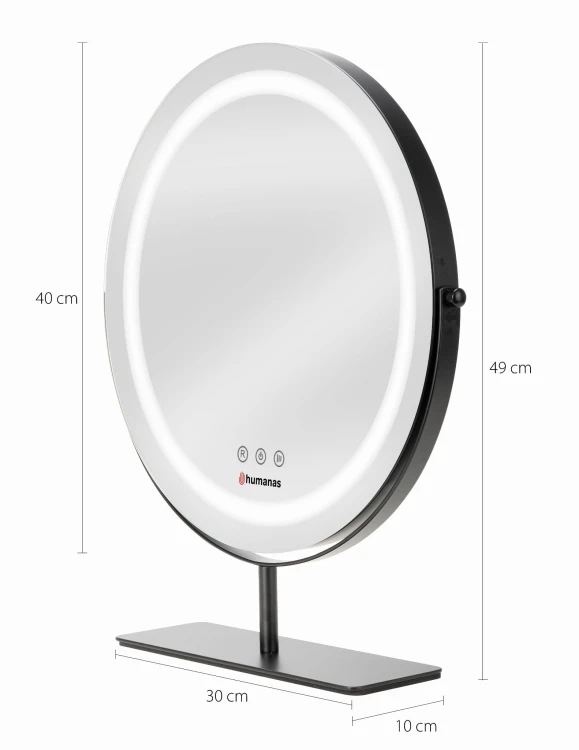 Lustro do makijażu Humanas HS-HM Scarlet z oświetleniem LED - czarne