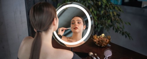 Lustro do makijażu Humanas HS-HM Scarlet z lampą LED - czarne