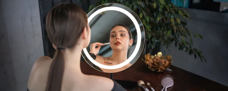 Lustro do makijażu Humanas HS-HM Scarlet z lampą LED - czarne