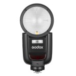 Lampa błyskowa Godox V1 Pro Canon z okrągłym palnikiem i filtry żelowe gratis