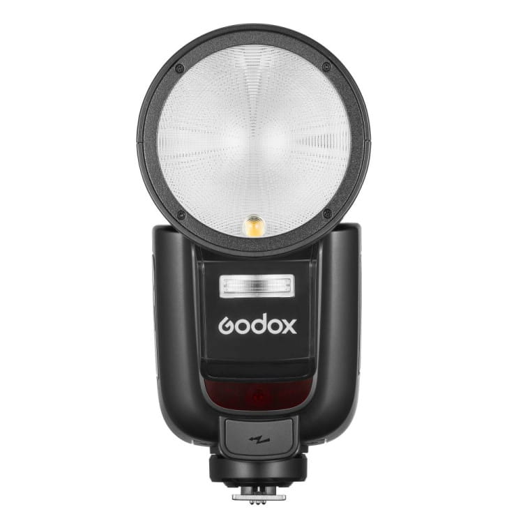 Lampa błyskowa Godox V1 Pro Canon z okrągłym palnikiem i filtry żelowe gratis