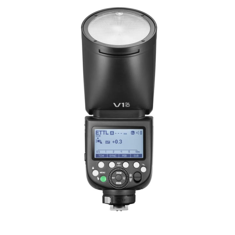 Lampa błyskowa Godox V1 Pro Canon z okrągłym palnikiem i filtry żelowe gratis