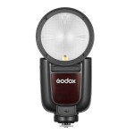 Lampa błyskowa Godox V1 Pro Canon z okrągłym palnikiem i filtry żelowe gratis