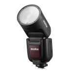 Lampa błyskowa Godox V1 Pro Canon z okrągłym palnikiem i filtry żelowe gratis