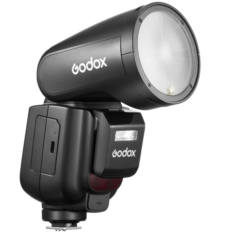 Lampa błyskowa Godox V1 Pro Canon z okrągłym palnikiem i filtry żelowe gratis