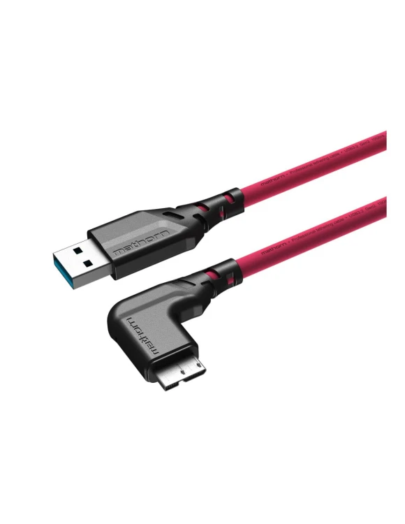 Kabel do tetheringu Mathorn MTC-521M 5m USB A - Micro B kątowy Magenta