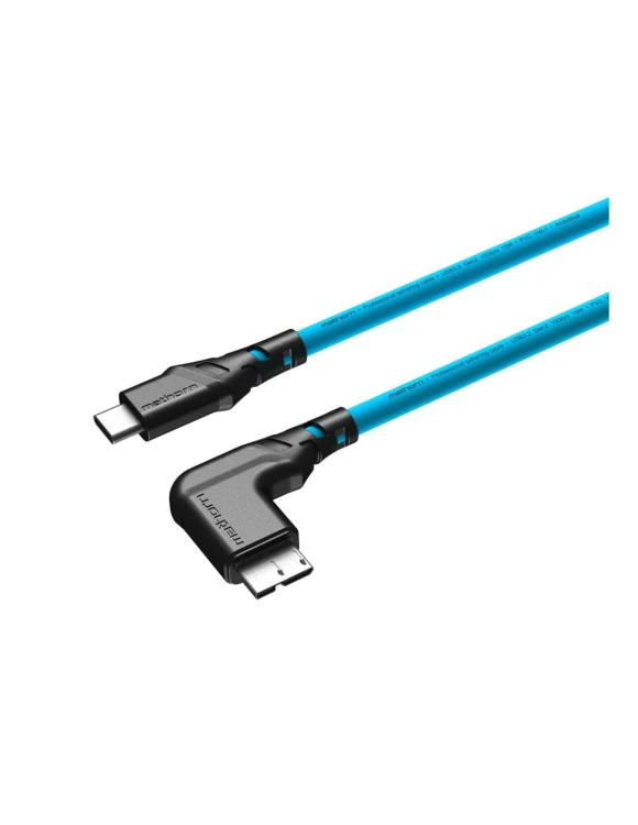 Kabel do tetheringu Mathorn MTC-531 5m USB C - MicroB kątowy ArcticBlue