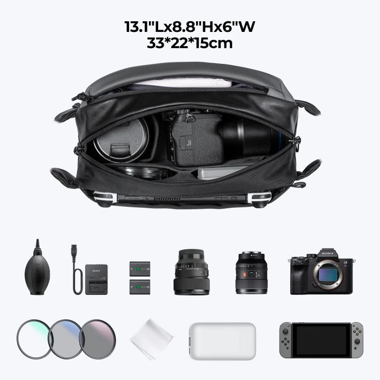 Torba fotograficzna K&F Concept Alpha Sling Bag - 10 l, szara