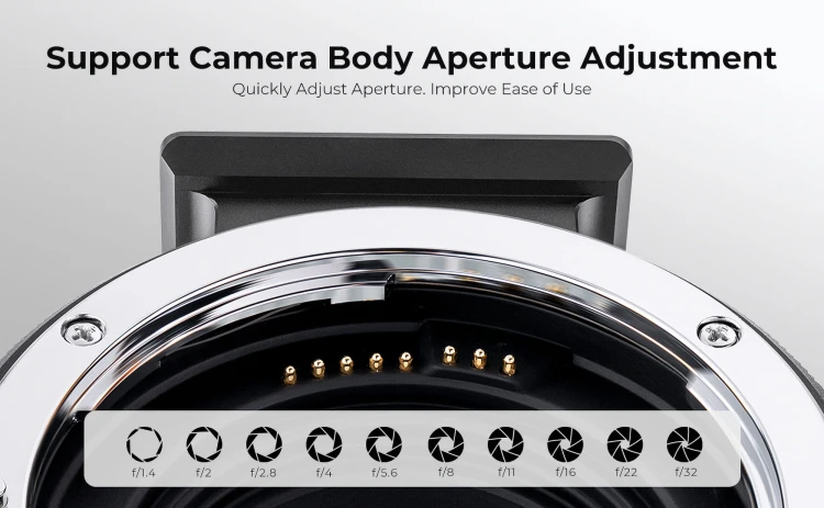 Adapter bagnetowy K&F Concept EF-E IV - Canon EF (obiektyw) - Sony E (body)