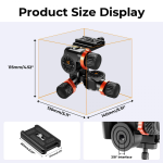 Głowica 3D z przekładnią zebątą K&F Concept GD3W