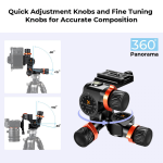 Głowica 3D z przekładnią zebątą K&F Concept GD3W