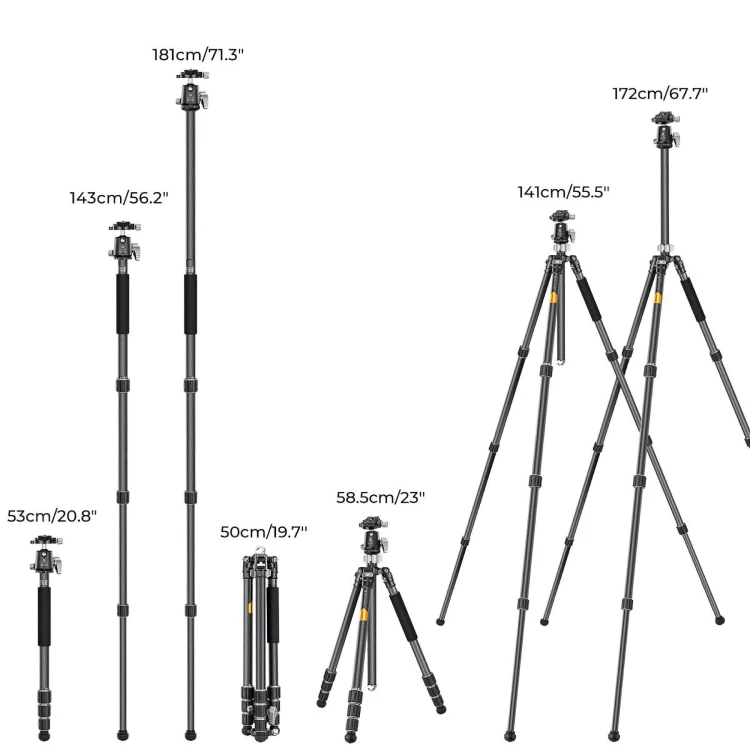 Statyw karbonowy K&F Concept X254C4 z głowicą kulową BH-30