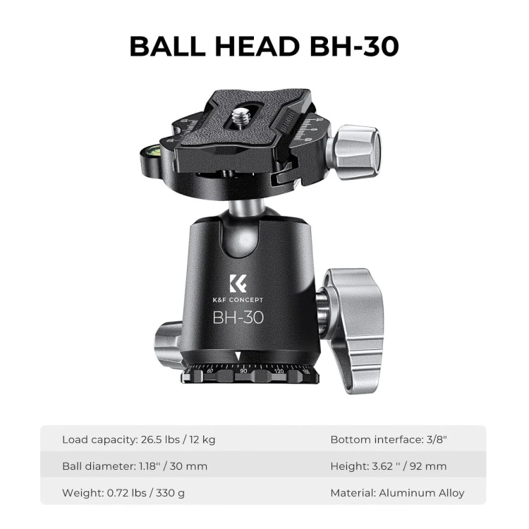 Statyw karbonowy K&F Concept X254C4 z głowicą kulową BH-30